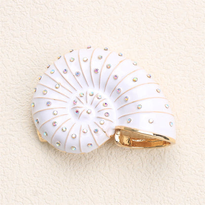 Women New Trendy Brooch Extra-Large Rhinestone Peacock Animal Bird Dog Conch Enamel Pin Jacket Jewelry Accessory