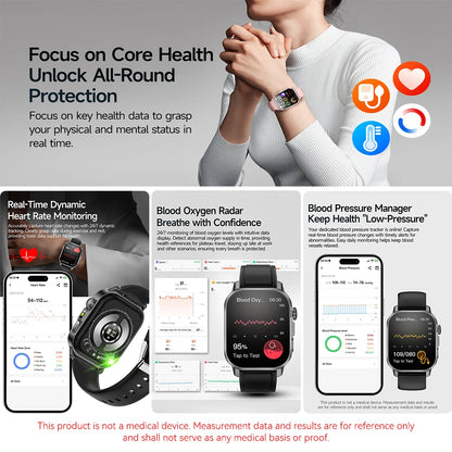 2026 New Body Analysis Health Smart Watch ECG+PPG Uric Acid Blood Pressure Blood Oxygen Clock Call AMOLED Smart Watch Men Women