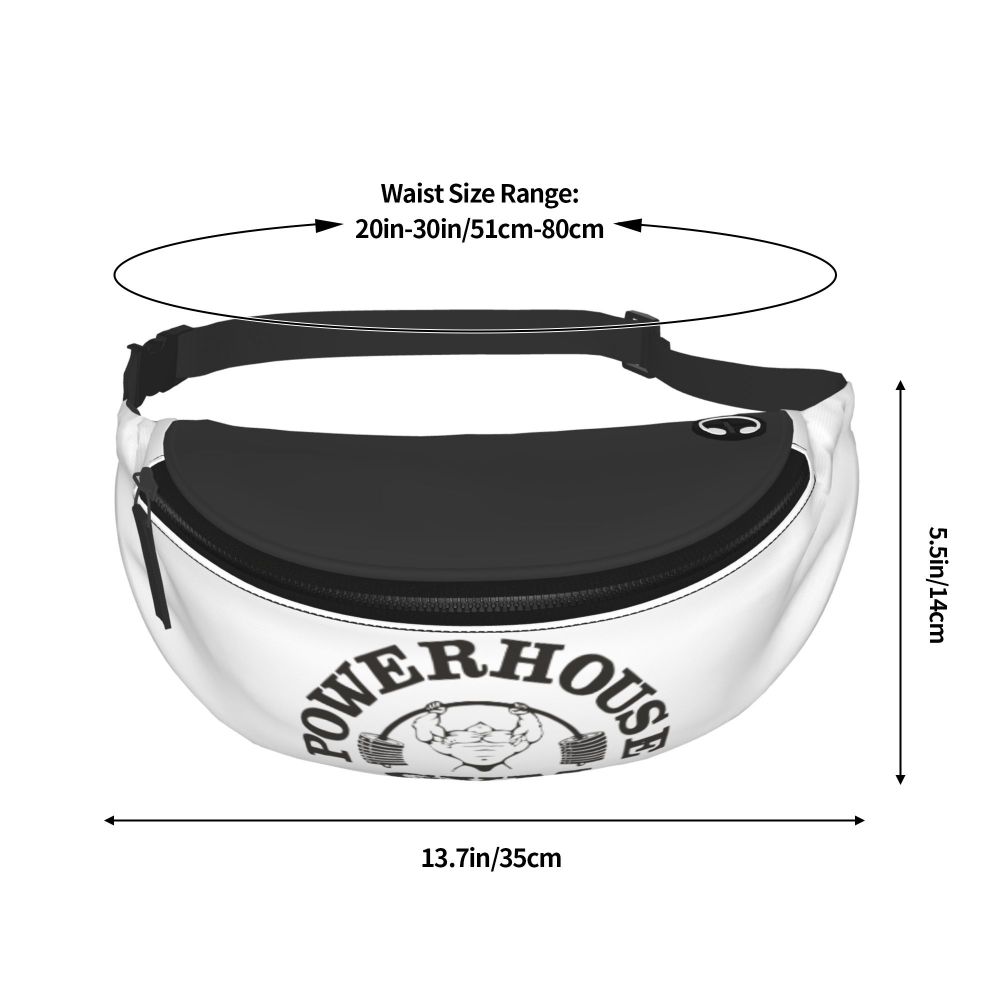 Powerhouse Gym Fanny Bag Custom Bodybuilders Fitness Crossbody Waist Pack Men Women Cycling Camping Phone Money Pouch