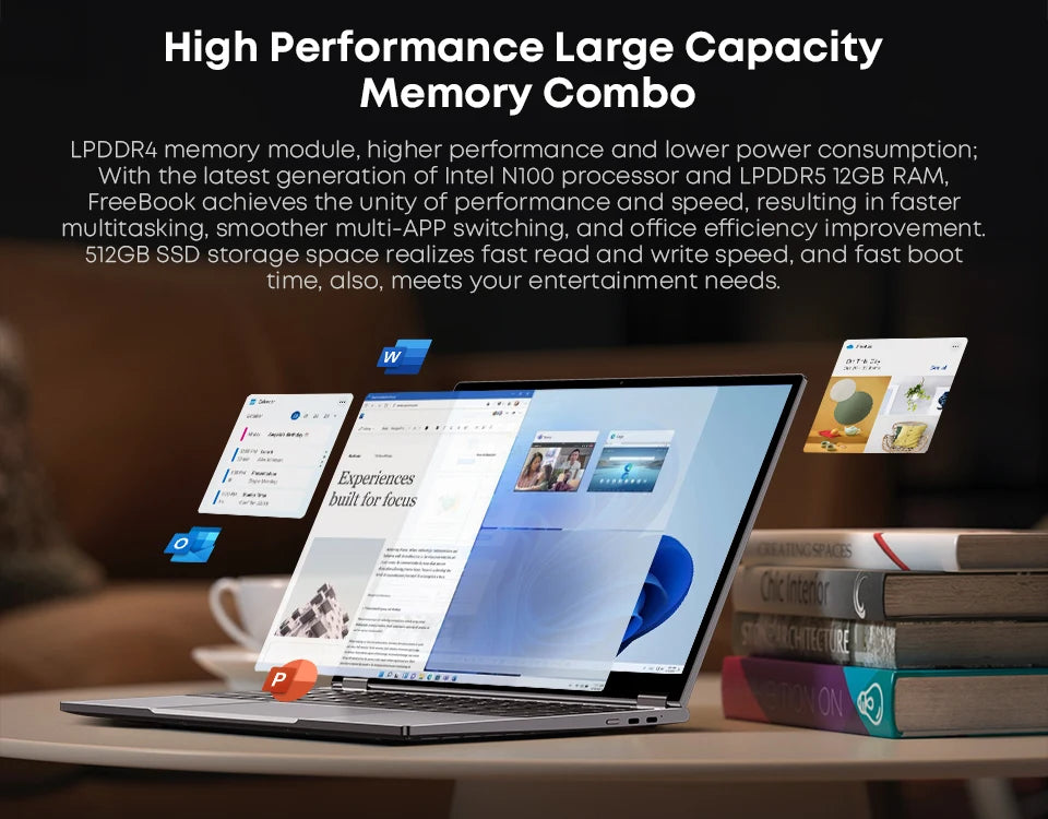 CHUWI FreeBook 2 in 1 Laptop Tablet 13.5" FHD Touch Screen Intel N150 / N100 12GB / 16GB LPDDR5 512G SSD WIFI 6 2256*1504