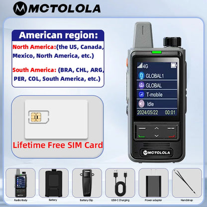 MOTOLOLA 4G Lifetime Free SIM Card Handheld Radio 2.4-inch Large Screen Remote 5000km Bidirectional Wireless Communication Equip