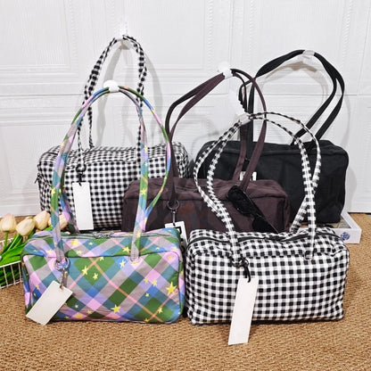 Brand Nylon Bowling Tote Bag Women Luxury Large Capacity Simple Versatile Shoulder Purse Ultralight Zipper Commuting Travel Bag