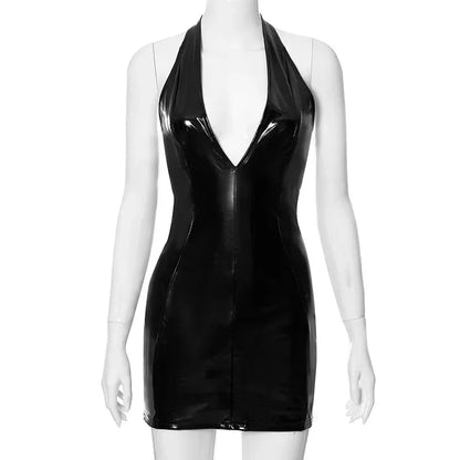 Neck-mounted Bodycon Dress For Women Y2k Clothes V-Neck Vestidos De Mujer Backless One Piece Sexi Night Dress Hot Club Outfit