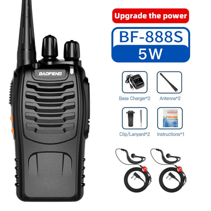 2/4/6pcs Baofeng BF-888S Wholesale Original 3-5km Long Range Walkie Talkie 16CH UHF 400-470MHz USB/EU/US Portable Two Way Radio
