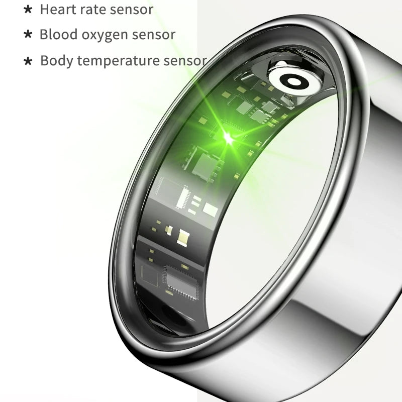 Smart Ring Health Tracker Heart Rate Blood Oxygen Monitor Waterproof Multifunctional Step Sleep Fitness Men Women Holiday Gift