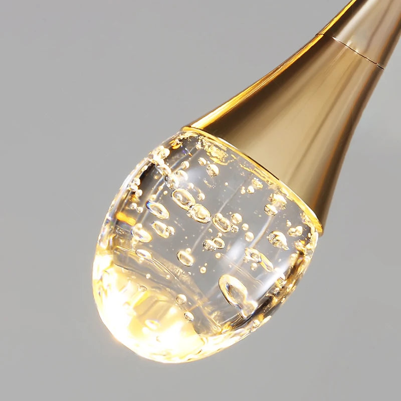 Crystal Luxury Chandelier Villa Staircase Living Room Hanging Lamp Bedroom Bedside LED Light Hotel Lobby Crystal Pendant Lights