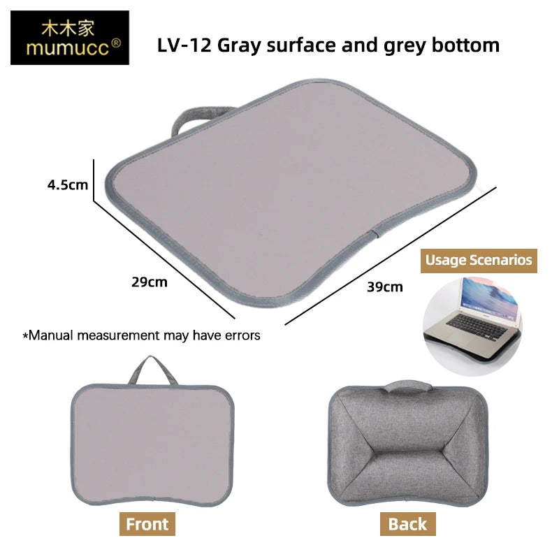 MUMUCC Multifunctional Laptop Desk With Cushion and Filled with Foam Particles, Small Pillow Table, Hard Mouse Pad Large