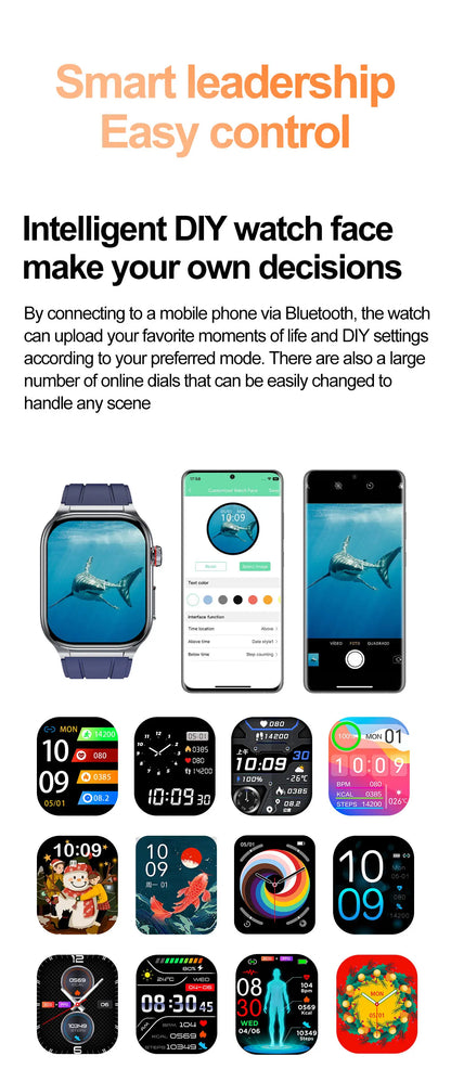 AMOLED Smart Watch ET588 Bluetooth Calling Sports Fitness Tracker Wristwatch ECG Health Monitoring SOS Men Women Smartwatch