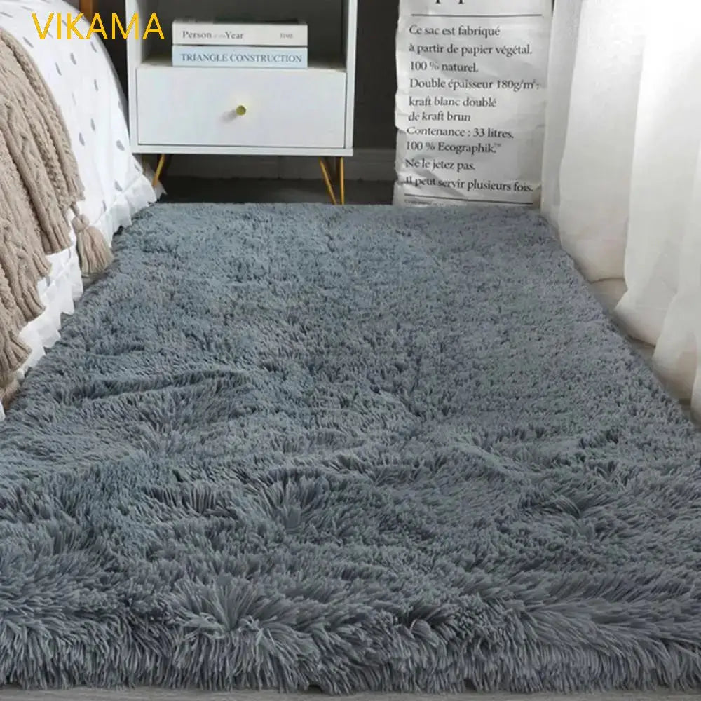 Gradient Silk Wool Bedside Rug Children's Room Living Room Bedroom Non-slip Machine Washable Not Easy to Lose Hair Carpet