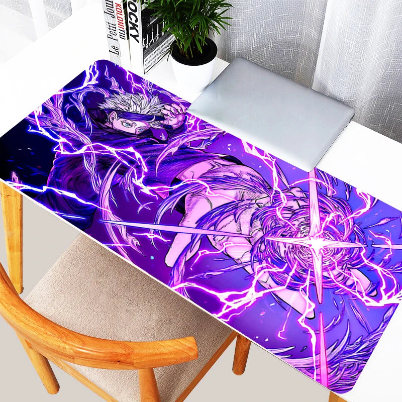 Mouse Pad Laptop Purple Japan Anime Gojo Mousepad XXL Non Slip Keyboard Rug PC J-jujutsu K-kaisen Extended Desk Mat For Boy Gift
