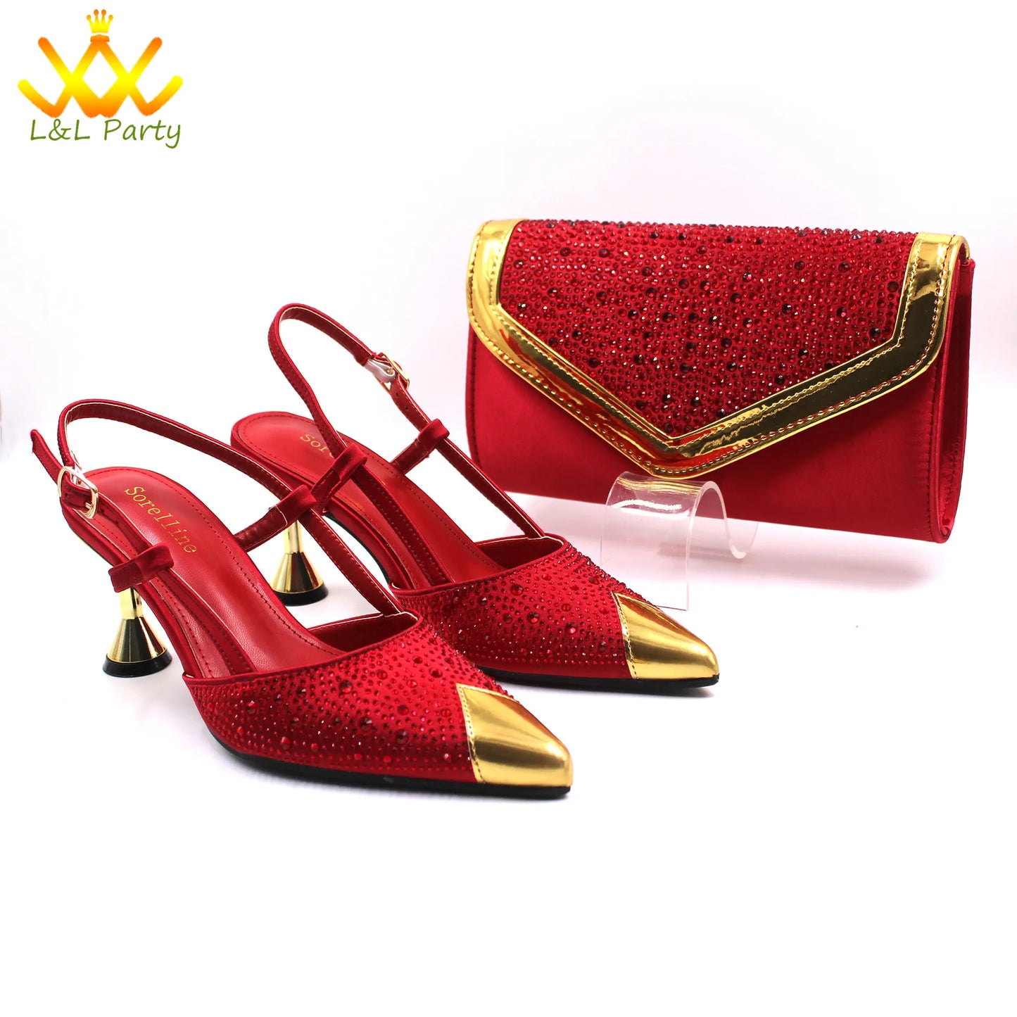 Sky Blue Color High Quality New Arrivals 2024 Italian Desing African Women Shoes and Bag Set Sweet Style Super Heels for Wedding