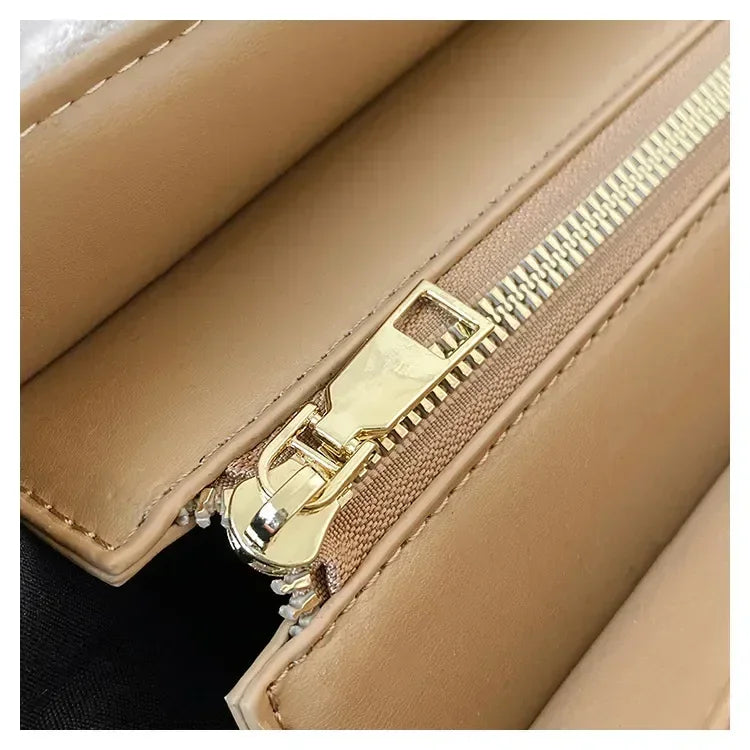 Female Square Tote Crossbody Bag Aesthetic Velour Elegant Letter Print Ladies Shoulder Bags Top Handle Women's Charisma Handbags