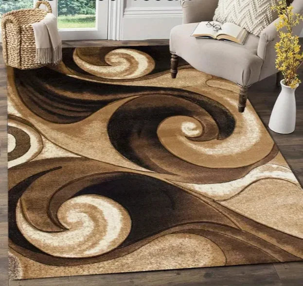 Black Geometric Large Carpet Light Luxury European and Carpet Home Sofa Tea Table Mat Indoor Outdoor Carpet Floor Mat Decoration