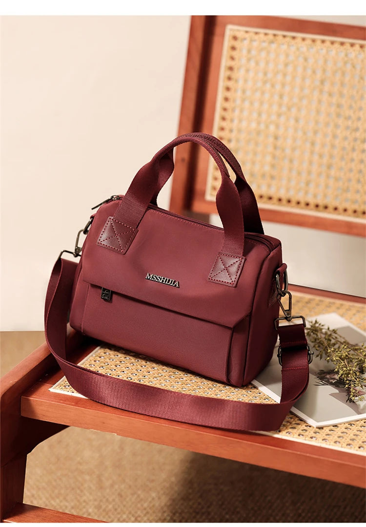 Ladies Lightweight Shoulder Bag Waterproof Nylon Handbag for Commuter Work Casual Crossbody Bags for Women Messenger Bag