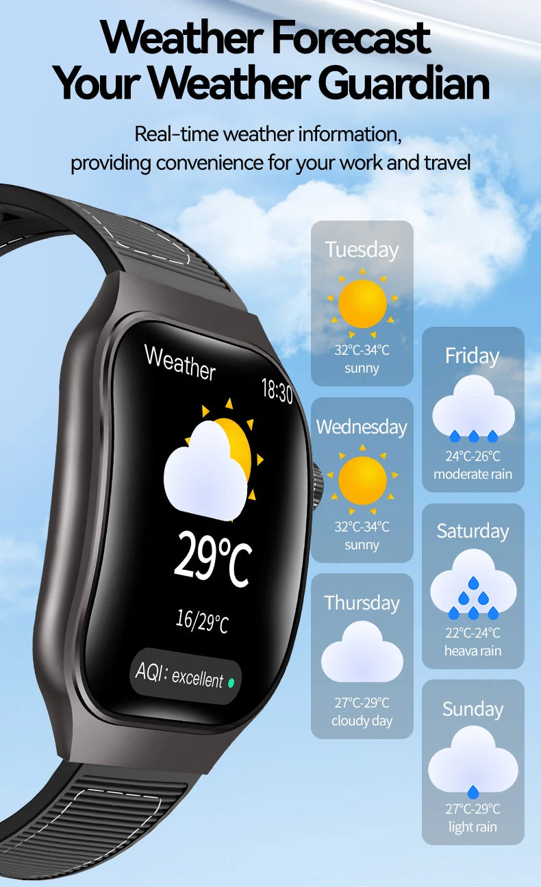 LAXASFIT 2.01 Inch Curved Screen Men's Smart Watch Bluetooth 5.3 HD Call Multiple Sports Modes Woman Watch Gift