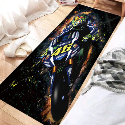 Motorcycle Carpet Garage Mat Racing Cool Moto Display Motorcycle Display Mat Hallway Anti-slip Home Decoration Rug Customized