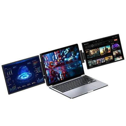 SIBOLAN 16" 2.5k Portable Dual Laptop Monitor 14" Optional 16:10 HDR 2560*1600P UHD Triple Folding Display for Laptop Windows