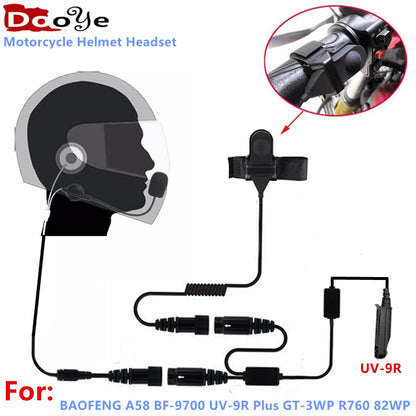 Helmet Headset PTT Motorcycle Headphone For BAOFENG A58 BF-9700 UV-9R Plus GT-3WP R760 82WP  Ham Radio