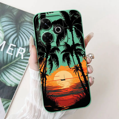 Casing For Redmi 13 Case 13 5G Cute Cat Fashion Luxury Flowers Silicone Shockproof Back Cover For Redmi 13 5G Phone Case Bumper
