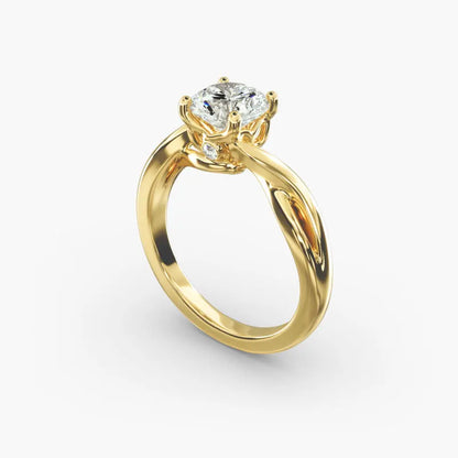 Ehhai Certified 1CT Round Moissanite Ring for Women S925 Sterling Silver Twist Rings Wedding Engagement Rings Fine Jewelry Gifts