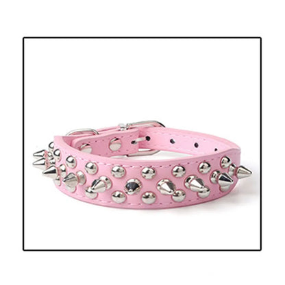 Bronze Spiked Studded Leather Dog Collars For Small Medium Large Dogs Pet Spike Collar Rivets Anti-Bite Pet Products Neck Strap