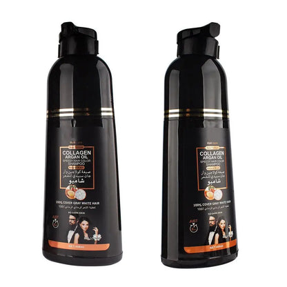 400ML Cover Grey Hair Morocco Argan Oil Care Fast Magic Black Hair Shampoo Dye Repair Damaged Improve Split Hair Rough Hair Care