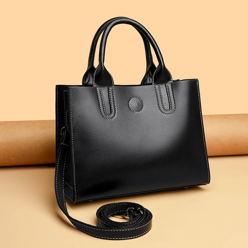 Luxury Female Trend Vintage Tote Bag High Quality Leather Crossbody Shoulder Bag Women Brand Designer Large capacity Handbag