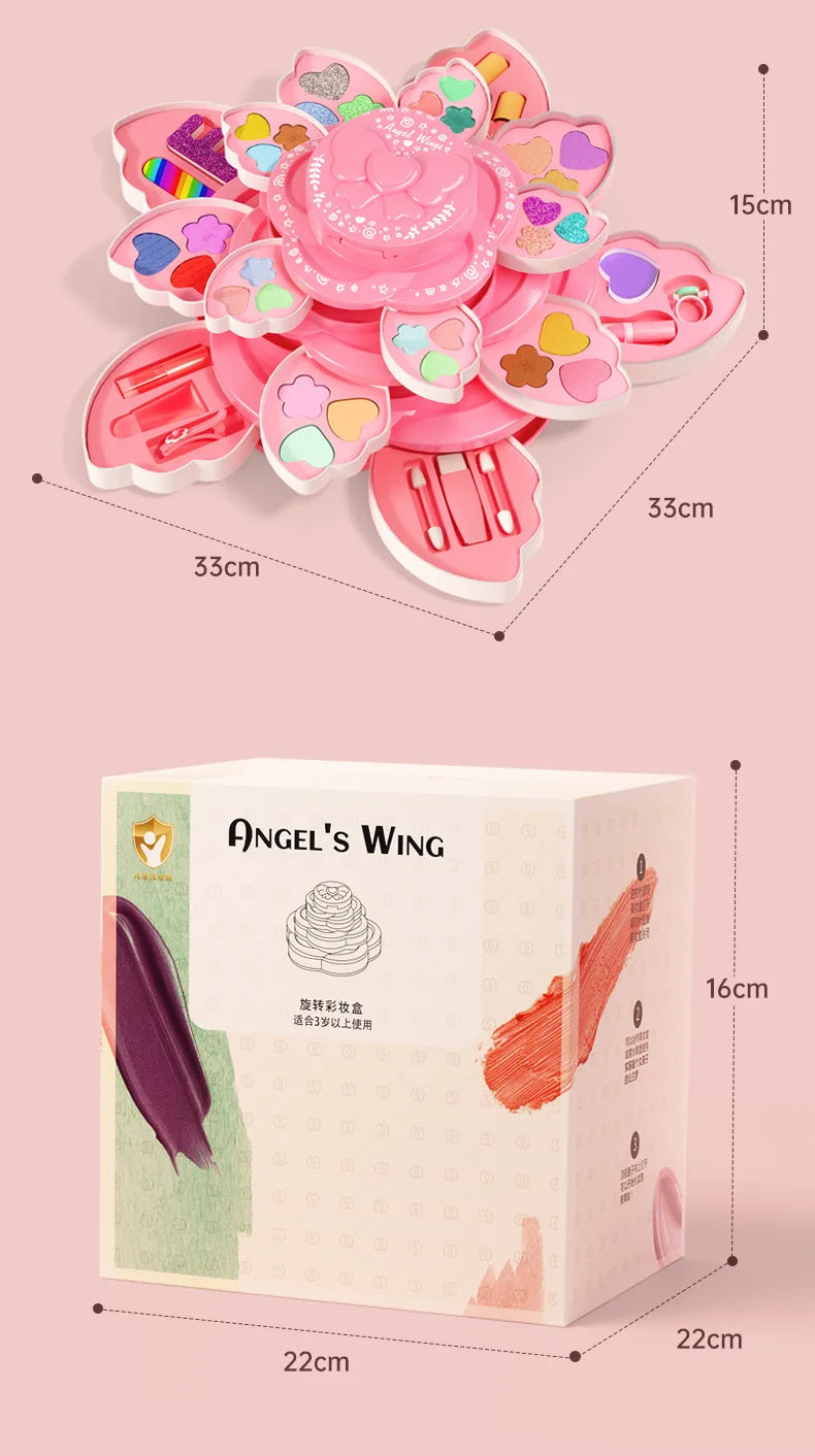 Makeup Box Rotating Opening Cosmetics Toys for Little Girls Princess Makeup Set To Enhance Creativity and Imagination