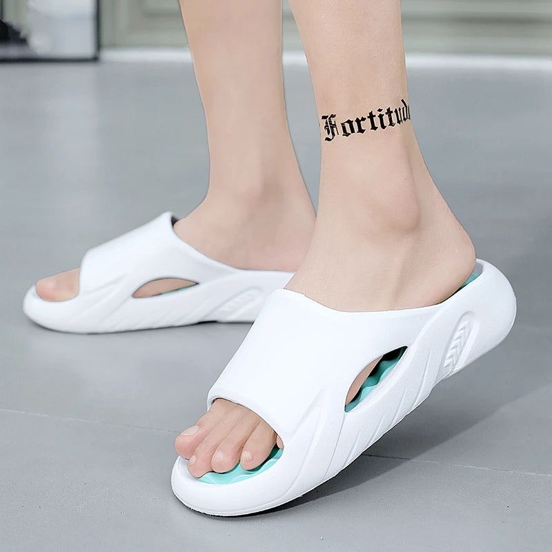 Men Massage Slippers Indoor Outdoor Sandals Beach Casual Shoes Comfortable Soft Slides Flip-flops Men's Sandals Big Size 46 47