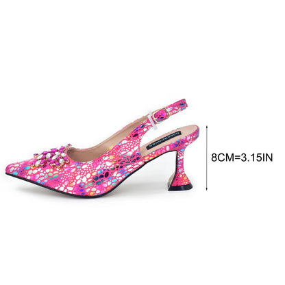 Women Nigerian Italian Shoes and Bags Set with Rhinestone Shoe and Bag Set for Nigeria Party Italy Crystal Butterfly-knot Shoes