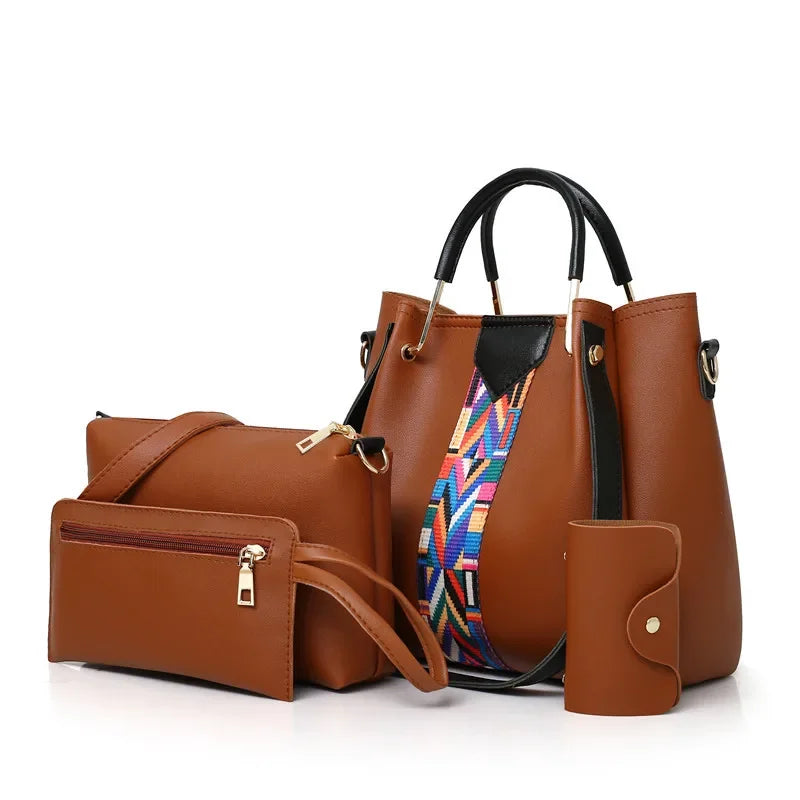 4 Pcs Luxury Handbag Large Capacity Tote Bag Women's Bag Fashion Shoulder Bag,Wallet,Card Case