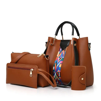 4 Pcs Luxury Handbag Large Capacity Tote Bag Women's Bag Fashion Shoulder Bag,Wallet,Card Case