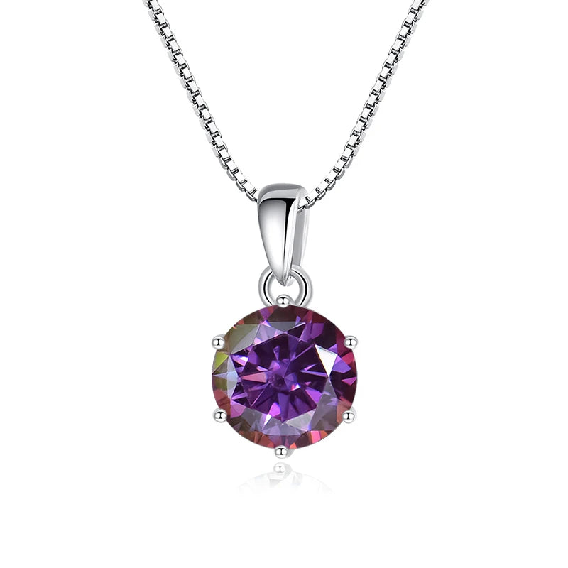Butterflykiss 1 CT Real Moissanite Pendant Necklace For Women Top Quality 925 Sterling Silver Wedding Party Bridal Fine Jewelry