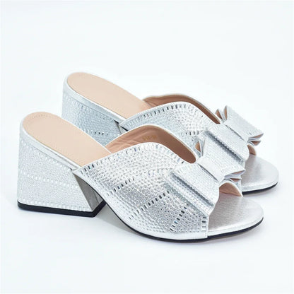 New Design Women's Platform Chunky High Heel Sandals Wedding Shoes Bride Platform Shoes Deorated with Rhinestone Luxury Pumps