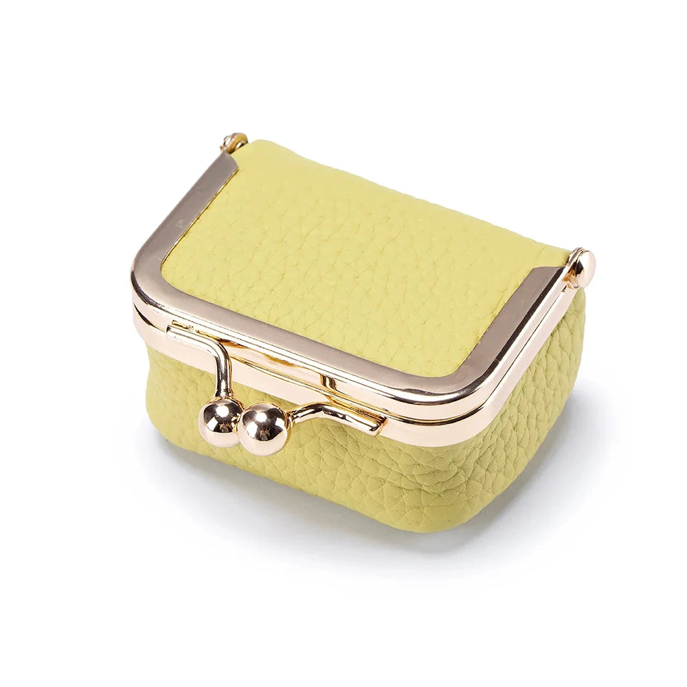 Women Wallets Small Genuine Leather Jewelry Bag Mini Headphone Bag Ring Necklace Earring Accessory Box Storage Bag Coin Purse