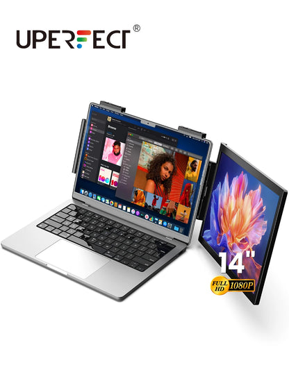 UPERFECT 14'' Portable Monitor Laptop Foldable Screen Extender 1080 FHD Travel Display For 13.3"-17" Laptops PC Mac XBOX Switch