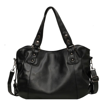 Ladies Large Capacity Brand Handbag Pu Leather Women's Retro Tote Bag Korean Fashion Shoulder Bag Winter White Zipper Handbag