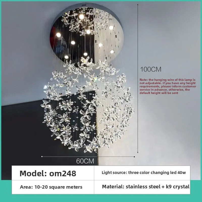French Crystal Dining ChandelierFo Home Use Restaurant Lamp Luxurious And Modern Café Bar Counter Dining Table And Ceiling Light