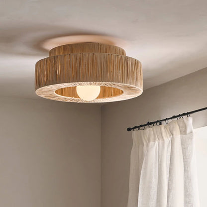 Golden Editions Designer Chandelier woven Rattan Straw Pendant Lights large Rattan lighting suspension wabi sabi Restaurant lamp