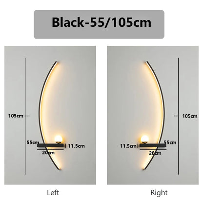 LED Wall Lamp 55/105CM Smart Remote Control Left Right Lighting Wall Sconces Bedroom Bedside Living Room Home Led Lights Lustre
