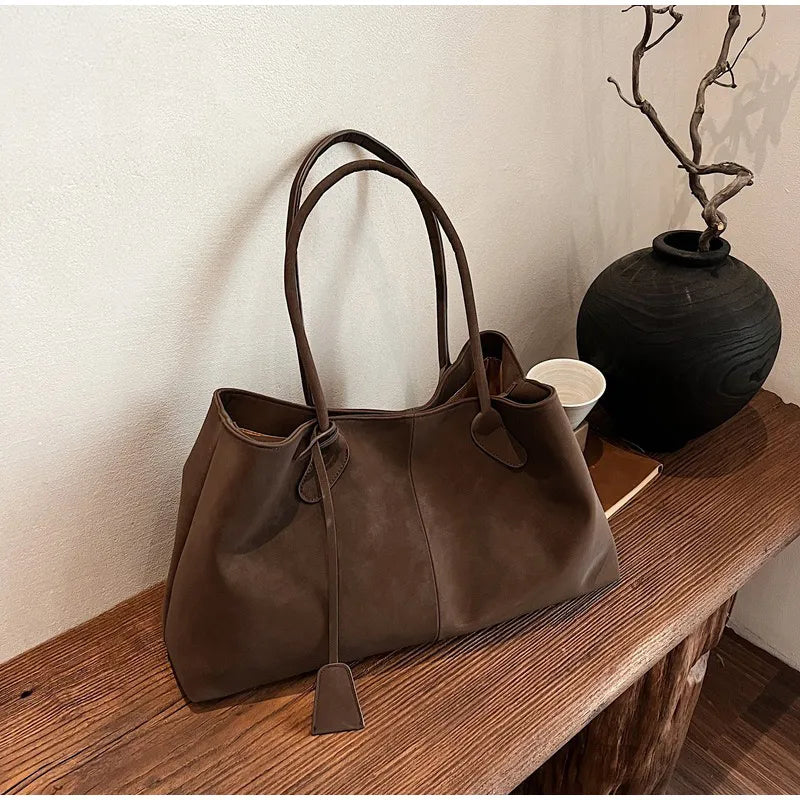 Vintage Casual Tote Bag New Large-capacity Handbag Europe America Popular Hot Selling Underarm Bag High-quality Pu Commuter Bags