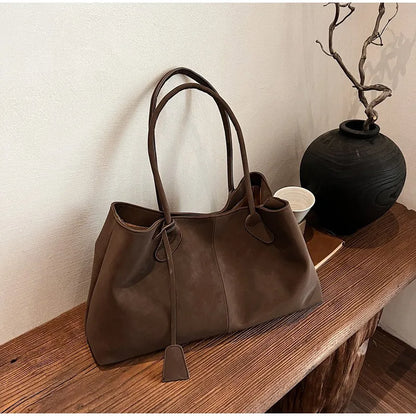 Vintage Casual Tote Bag New Large-capacity Handbag Europe America Popular Hot Selling Underarm Bag High-quality Pu Commuter Bags