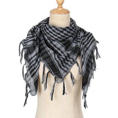 2024 New Plaid Hijab Scarf for Men and Women Arab Desert Headscarf Soft Tactical Hiking Scarves Unisex Turban Military Shawl