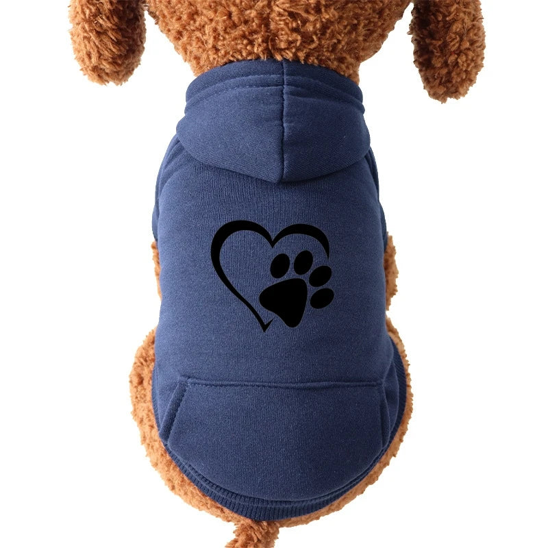 Autumn and Winter Pet Clothes Warm Doggy Clothing Puppy Sweatshirt Sport Pocket Hoodies for Small Dogs Cats Soft Fleece Sweater