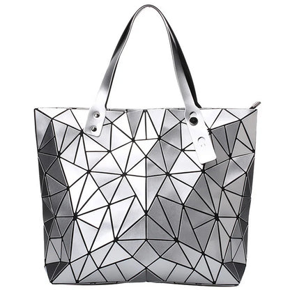 New Silver Handbags Bags For Women 2026 Summer Large Tote Bag Ladies Geometric Messenger Shoulder Bag Beach Luxury Designer