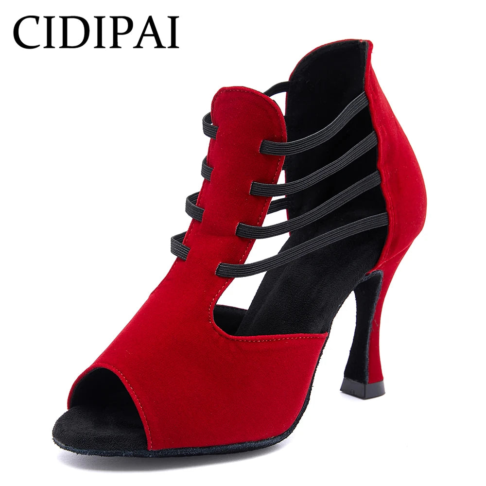 CIDIPAI Women Latin Dance Shoes Ladies Girls High Heels Tango Salsa Dance Shoes Soft Soled Indoor Party Sandals
