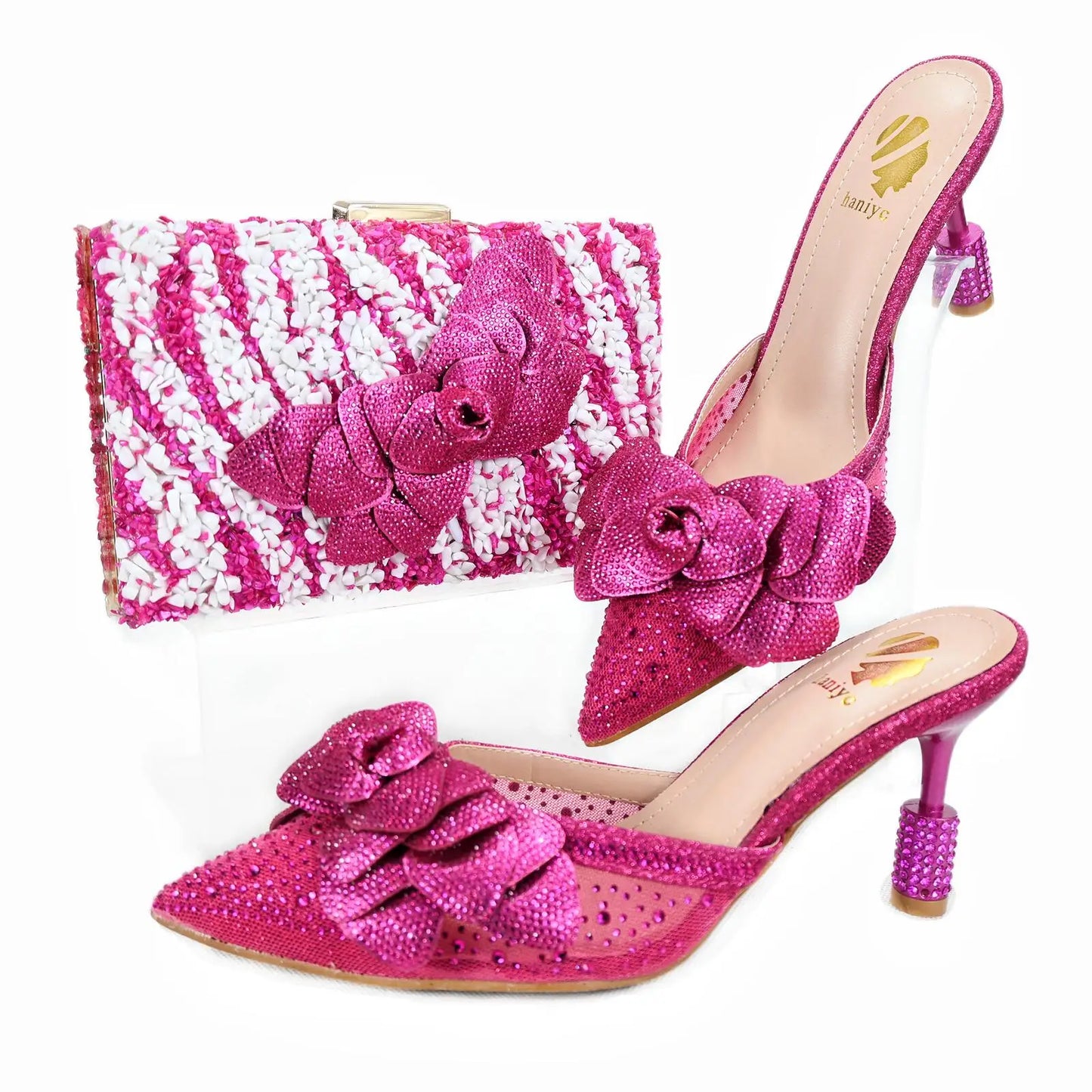 doershow beautiful Italian gold Shoes And Bag Sets For Evening Party With Stones Italian Leather Handbags Match Bags! HTG1-9