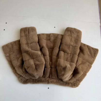 Handmade natural mink fur. Women's short coat