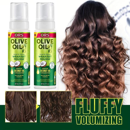 207ML Curly Hair Mousse For Wigs Strong Hold  Olive Oil Hair Styling Mousse Anti-Frizz Hair Foam Mousse For Styling Hair Women