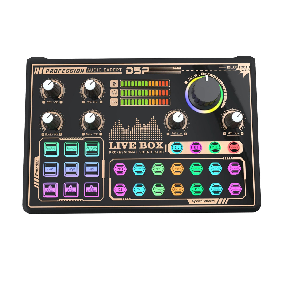 T0823 Podcast V9 Soung Card Musical Full Set Microphone Live Broadcast Sound Card With Multiple Sound Effects and Voice Changer